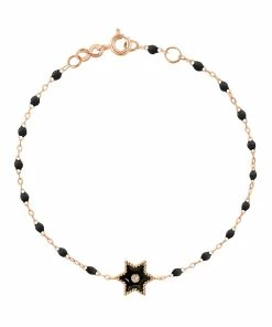 GIGI CLOZEAU Bracelet Étoile Perles Résine Diamants Or Rose