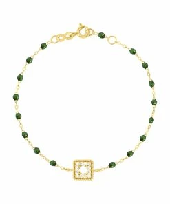 GIGI CLOZEAU Bracelet Résine Pirate Trésor Diamants Or Jaune