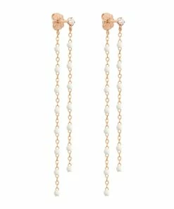 GIGI CLOZEAU Boucles D'oreilles Pendantes Perles Résine Or Diamants