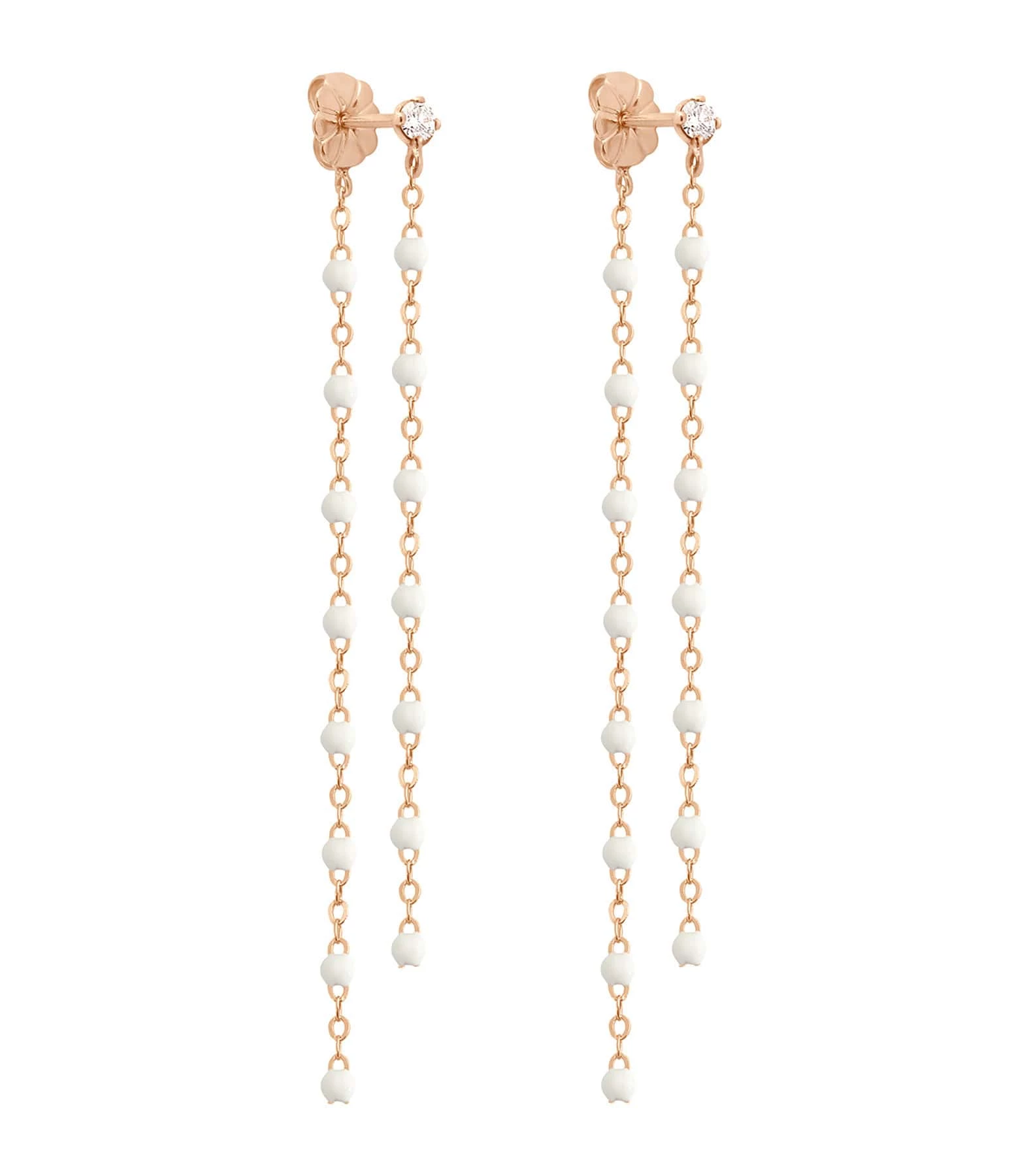GIGI CLOZEAU Boucles D'oreilles Pendantes Perles Résine Or Diamants 3 GIGI CLOZEAU Boucles D'oreilles Pendantes Perles Résine Or Diamants