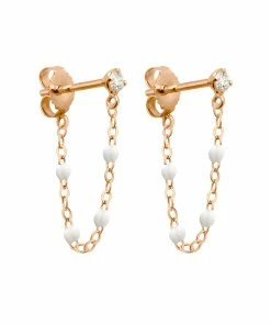 GIGI CLOZEAU Boucles D'oreilles Pendantes Suprême Diamant Or Rose