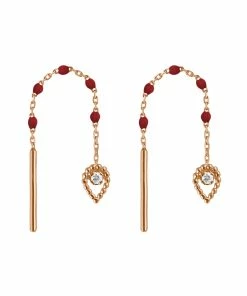 GIGI CLOZEAU Boucles D'oreilles Lucky Poire Mini Résine Or Diamants