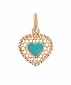 GIGI CLOZEAU Pendentif Cœur Dentelle Résine Or Rose