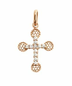GIGI CLOZEAU Pendentif Croix Romane PM Diamants Or