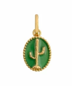 GIGI CLOZEAU Pendentif Médaille Cactus Résine Or