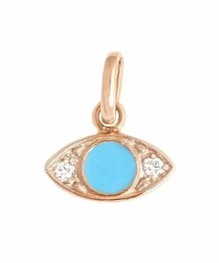 GIGI CLOZEAU Pendentif Voyage Œil Résine Diamants Or