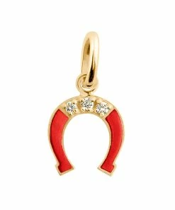 GIGI CLOZEAU Pendentif Résine Fer à Cheval Diamants Or Jaune