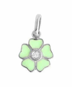 GIGI CLOZEAU Pendentif Résine Fleur Diamant Or Blanc