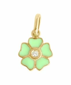 GIGI CLOZEAU Pendentif Résine Fleur Diamant Or Jaune