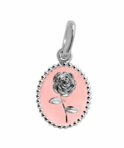 GIGI CLOZEAU Pendentif Rose Voyage Résine Or Blanc