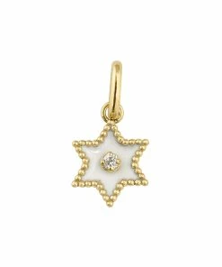 GIGI CLOZEAU Pendentif Étoile Résine Diamants Or Jaune