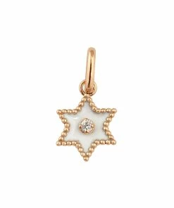 GIGI CLOZEAU Pendentif Étoile Résine Diamants Or Rose
