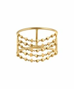 CHARLET Bague Diamantée 5 Chaînes Or Jaune