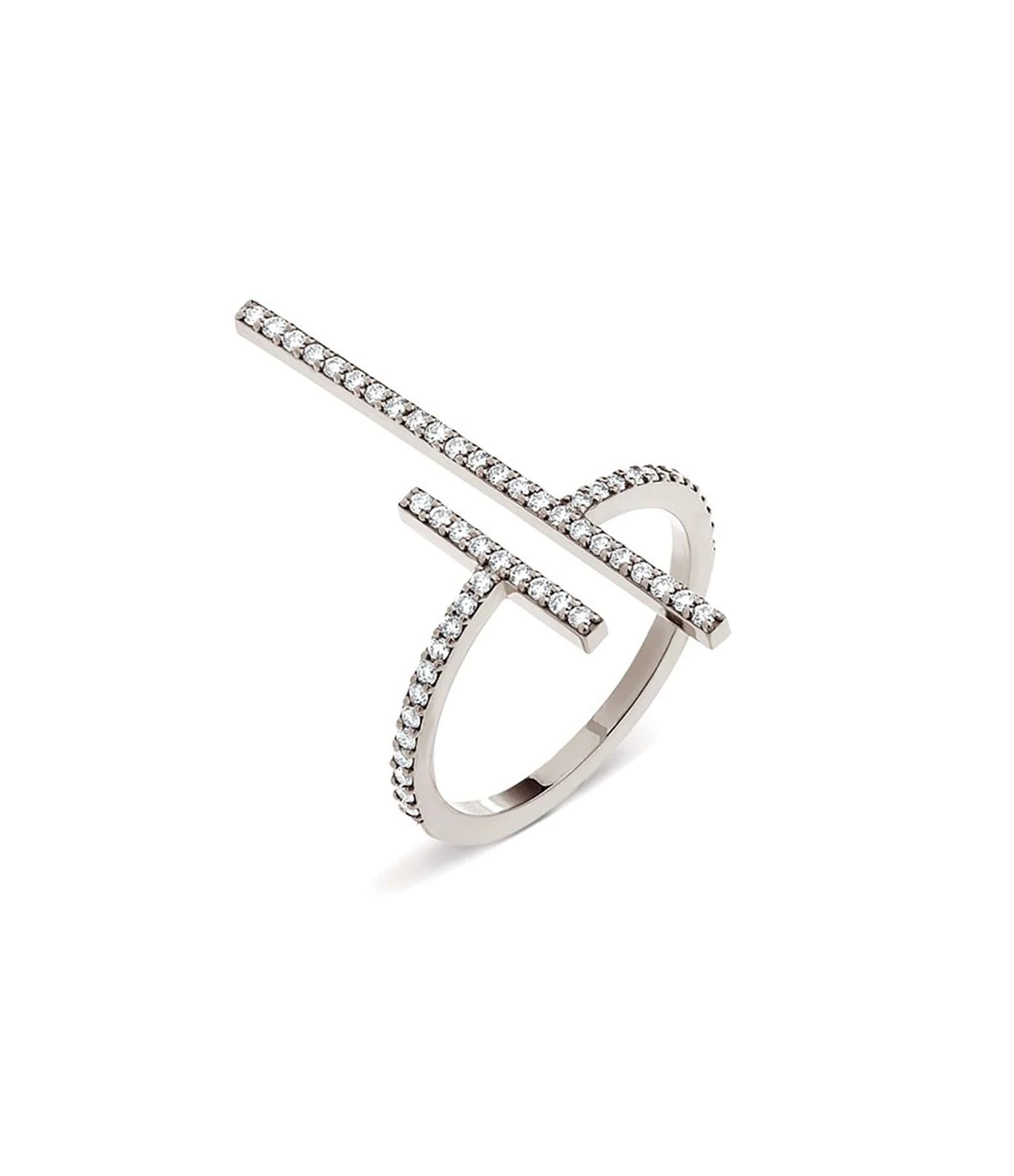 NAVA JOAILLERIE Bague Hash Ouverte Diamants Or Blanc 3 NAVA JOAILLERIE Bague Hash Ouverte Diamants Or Blanc