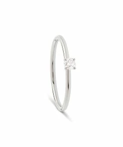 NAVA JOAILLERIE Bague Solitaire Chou Diamant Blanc Or Blanc