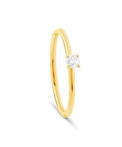NAVA JOAILLERIE Bague Solitaire Chou Diamant Blanc Or Jaune