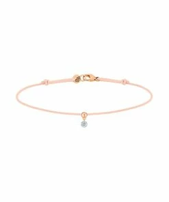 LA BRUNE & LA BLONDE Bracelet BB Diamant Brillant Cordon Nude Or Rose