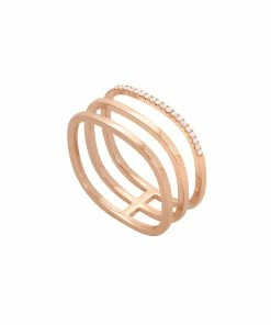 VANRYCKE Bague Charlie 3 Rangs Or Rose 8 VANRYCKE Bague Charlie 3 Rangs Or Rose -Boutique Gigi Clozeau bc3r1 05 vanrycke charlie bague triple or rose semi pavee diamants 1