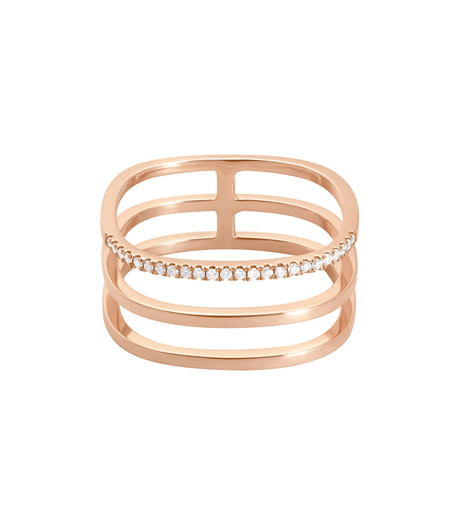VANRYCKE Bague Charlie 3 Rangs Or Rose 3 VANRYCKE Bague Charlie 3 Rangs Or Rose