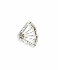 NAVA JOAILLERIE Bijou D'oreille Cheyenne Losange Diamants Or Blanc