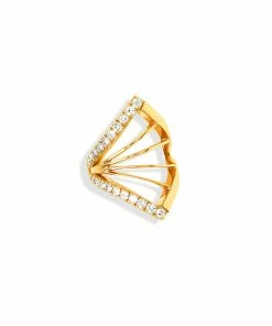 NAVA JOAILLERIE Bijou D'oreille Cheyenne Losange Diamants Or Jaune