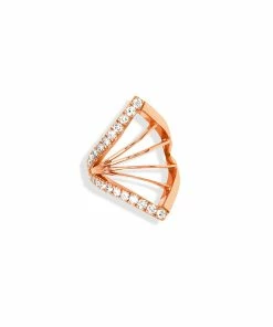 NAVA JOAILLERIE Bijou D'oreille Cheyenne Losange Diamants Or Rose