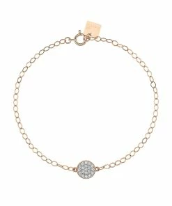 Ginette NY Bracelet Mini Ever Disc Or Rose Diamants