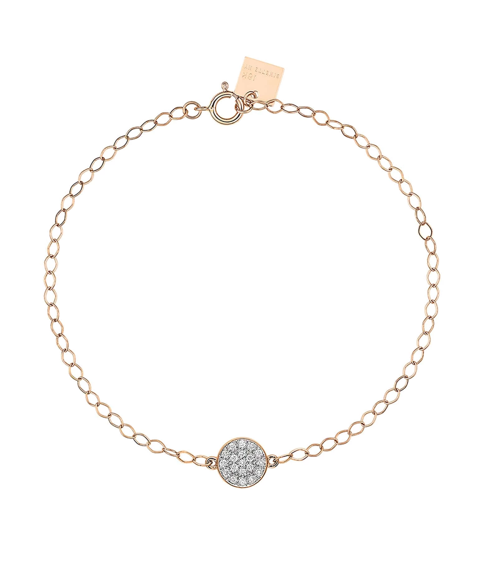 Ginette NY Bracelet Mini Ever Disc Or Rose Diamants 3 Ginette NY Bracelet Mini Ever Disc Or Rose Diamants