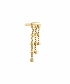 CHARLET Boucle D'oreille Diamantée Triple Or Jaune (vendue à L'unité)
