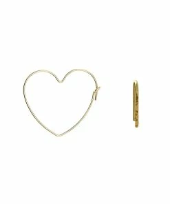 MON PRECIEUX GEM Boucles D'oreilles Créoles Cœur Et Barre