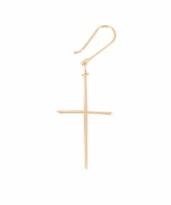 ATELIER PAULIN Boucle D'oreille Big Charms Croix Gold Filed Jaune (vendue à L'unité)