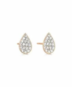 Ginette NY Boucles D'oreilles Bliss Puces Diamants Or Rose