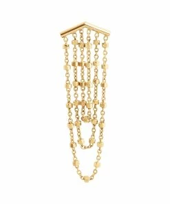 CHARLET Boucle D'oreille Diamantée 3 Chaînes Or Jaune (vendue à L'unité)