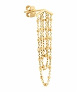 Alternative view of CHARLET Boucle D'oreille Diamantée 3 Chaînes Or Jaune (vendue à L'unité)