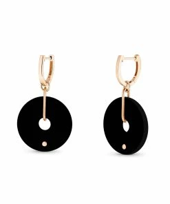 Ginette NY Boucles D'oreilles Donut Onyx Or Rose