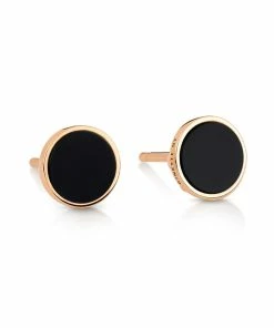 Ginette NY Boucles D'oreilles Ever Disc Or Rose Onyx