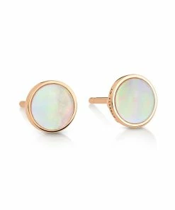 Ginette NY Boucles D'oreilles Ever Disc Or Rose Nacre Rose