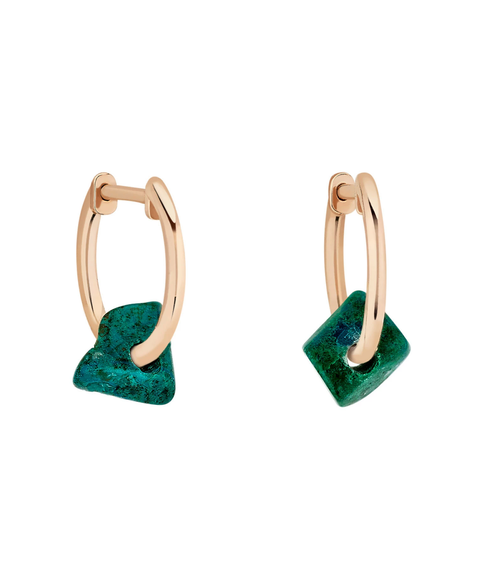 Ginette NY Boucles D'oreilles Mini Jala Chrysocolle Or Rose 3 Ginette NY Boucles D'oreilles Mini Jala Chrysocolle Or Rose