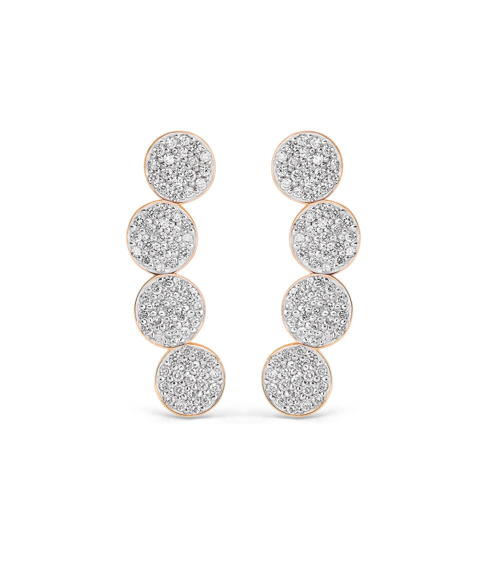 Ginette NY Boucles D'oreilles Mini Ever Barrette Diamants Or Rose 3 Ginette NY Boucles D'oreilles Mini Ever Barrette Diamants Or Rose