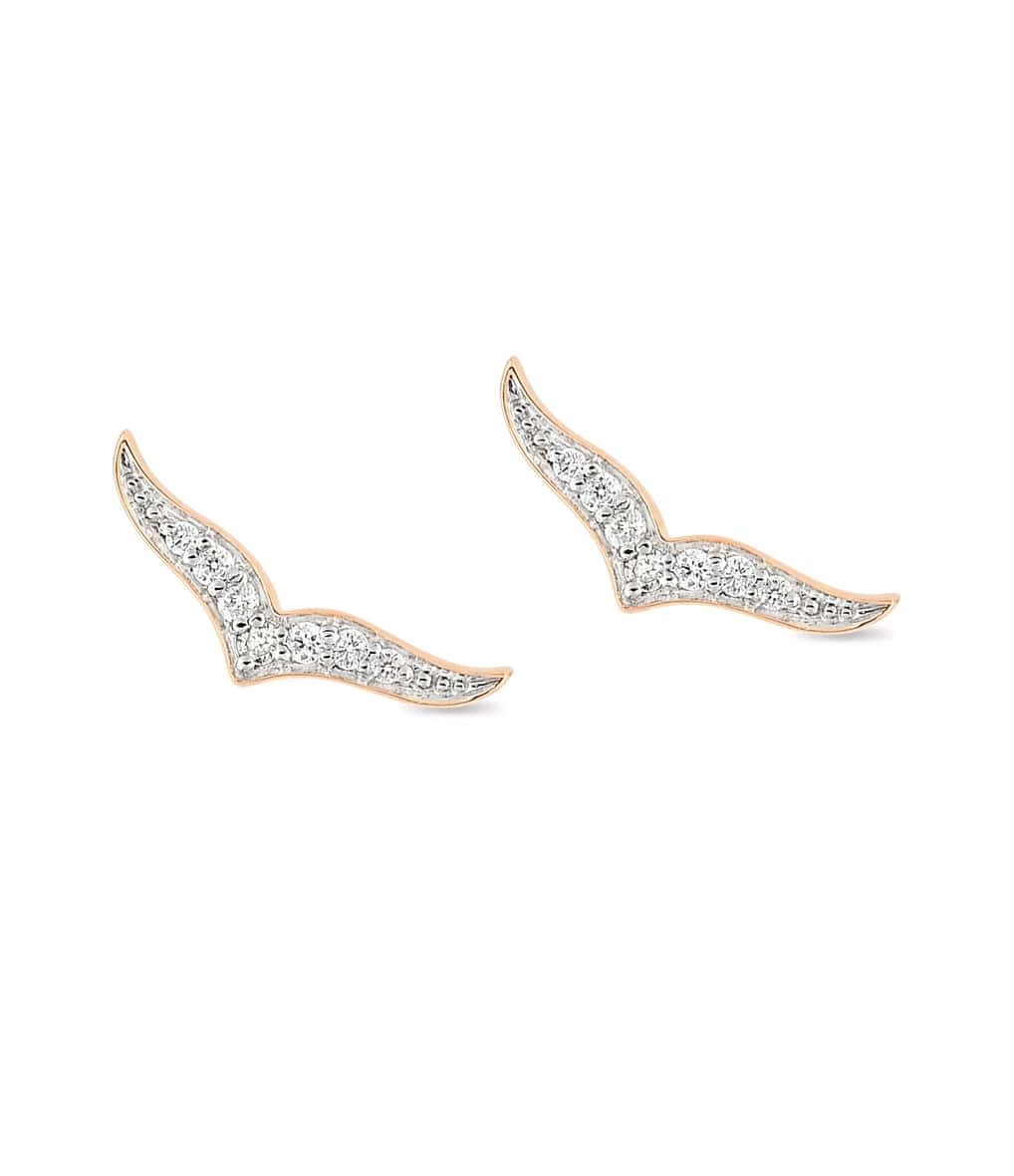 Ginette NY Boucles D'oreilles Wise Or Rose Diamants 3 Ginette NY Boucles D'oreilles Wise Or Rose Diamants