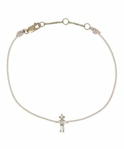 LITTLE ONES Bracelet Cordon Fille Or Rose Diamants