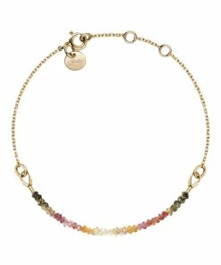 ATELIER PAULIN Bracelet Chaîne Fauve Gold Filled Saphir