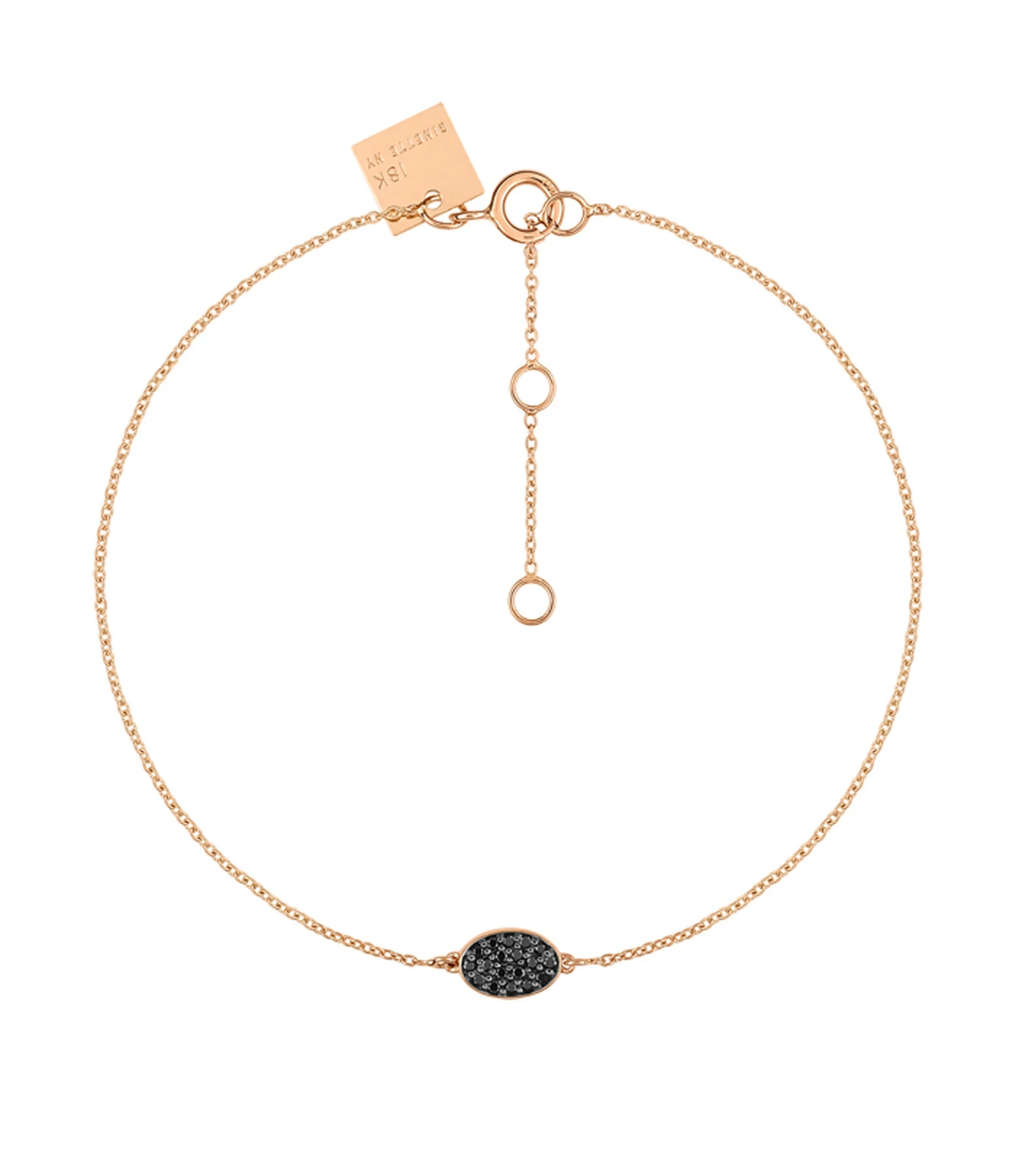 Ginette NY Bracelet Ellipses & Sequins Or Rose Diamants Noirs 3 Ginette NY Bracelet Ellipses & Sequins Or Rose Diamants Noirs