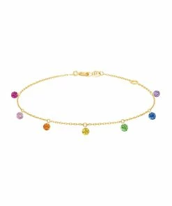 LA BRUNE & LA BLONDE Bracelet Confetti 7 Rainbow Rubis Saphir Tsavorite Améthyste Or Jaune