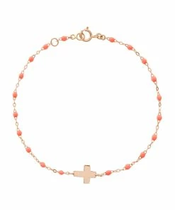 GIGI CLOZEAU Bracelet Croix Perles Résine Or