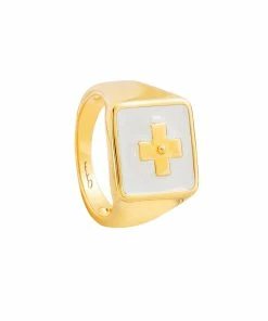 CABIROL Chevalière Destin Vermeil Blanc