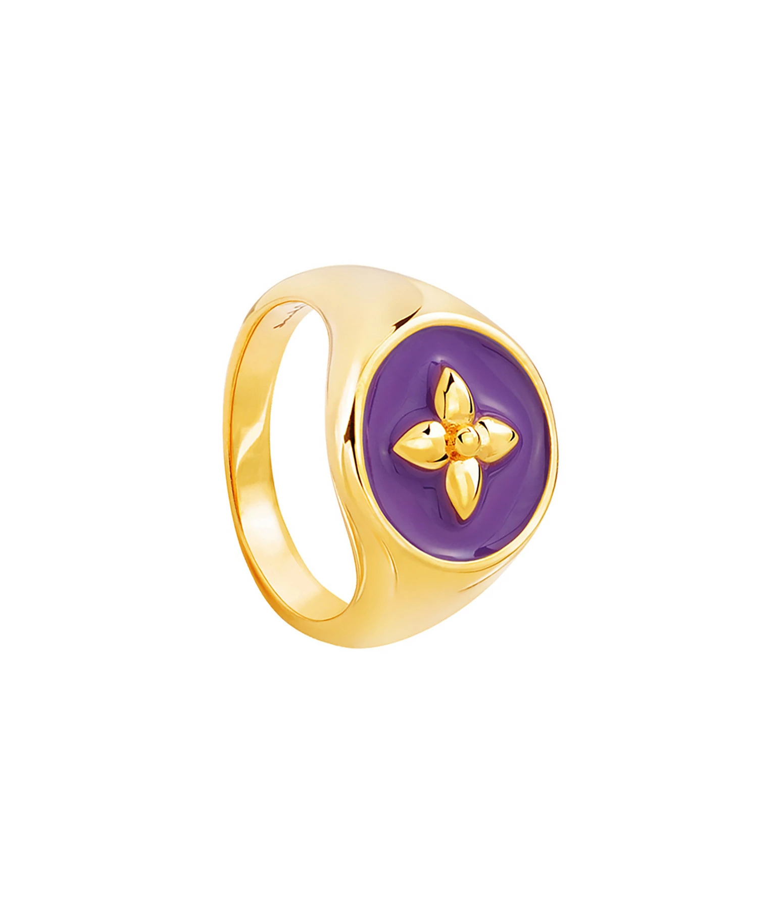 CABIROL Chevalière Croisette Vermeil Violet 3 CABIROL Chevalière Croisette Vermeil Violet