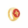 CABIROL Chevalière Croisette Vermeil Rouge Impérial -Boutique Gigi Clozeau cabirol chevaliere croisette rouge pourpre 1