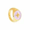 CABIROL Chevalière Croisette Vermeil Rose Poudré 2 CABIROL Chevalière Croisette Vermeil Rose Poudré -Boutique Gigi Clozeau cabirol chevaliere croisette rose poudre 2