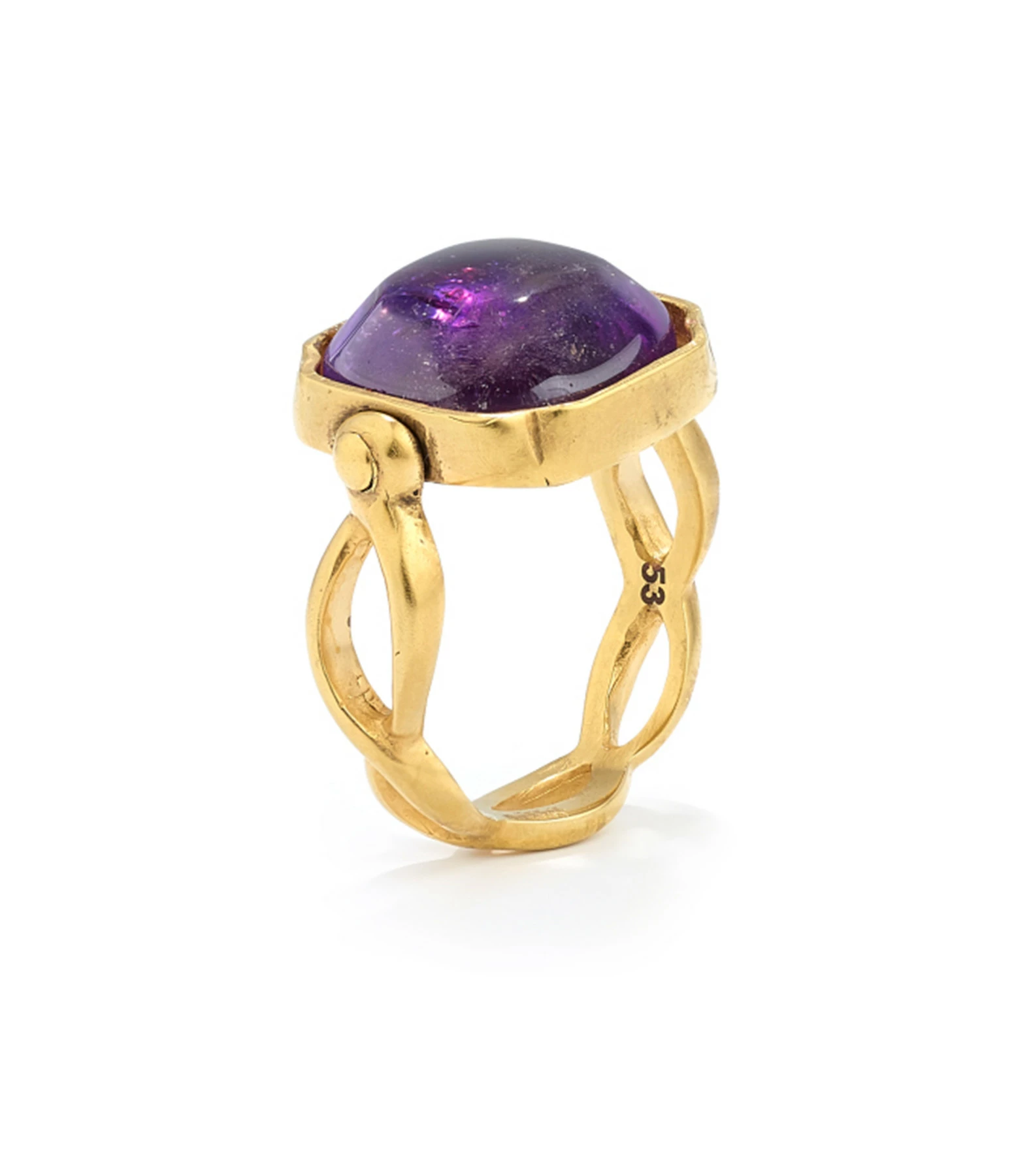 GOOSSENS PARIS Bague Cabochon Carré Cristal De Roche Violet Améthyste 3 GOOSSENS PARIS Bague Cabochon Carré Cristal De Roche Violet Améthyste